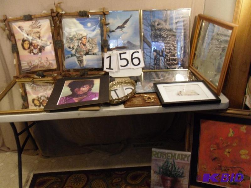 lot 156 image: Lot of Framed Pictures, Mirrors, and More....