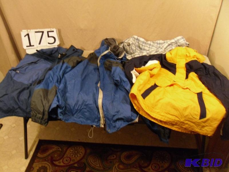 lot 175 image: Lot of Jackets. Mens REI Size XL, Mens XXL Co...