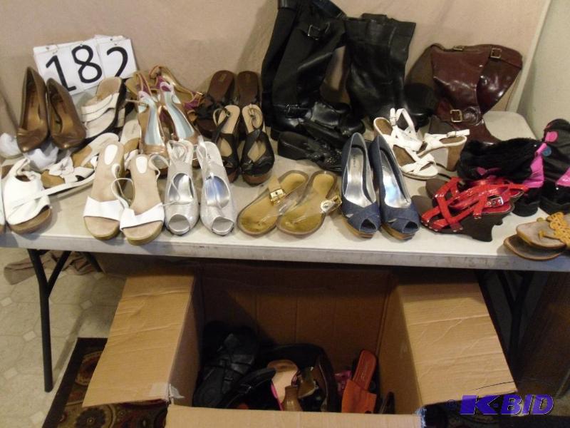 lot 182 image: Large Lot of Assorted Womens Shoes. Sizes var...