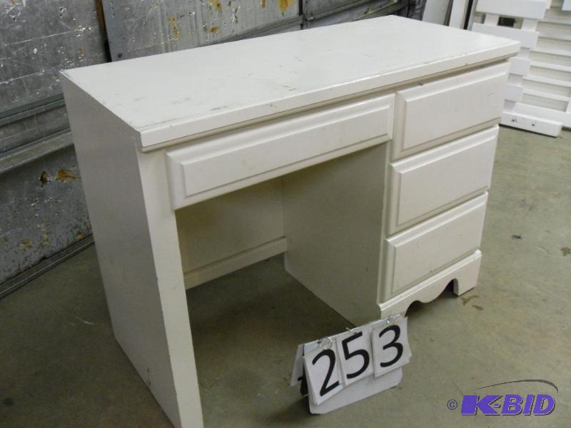 lot 253 image: Little white desk. 4 drawers.&nbspMarked &qu...