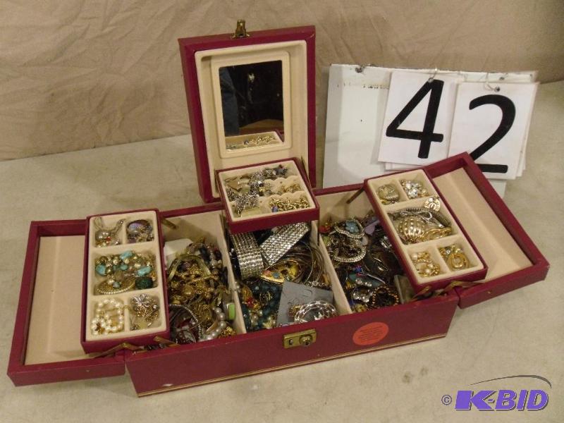 lot 42 image: Jewelry Box FULL of Assorted Jewelry. Has NOT...