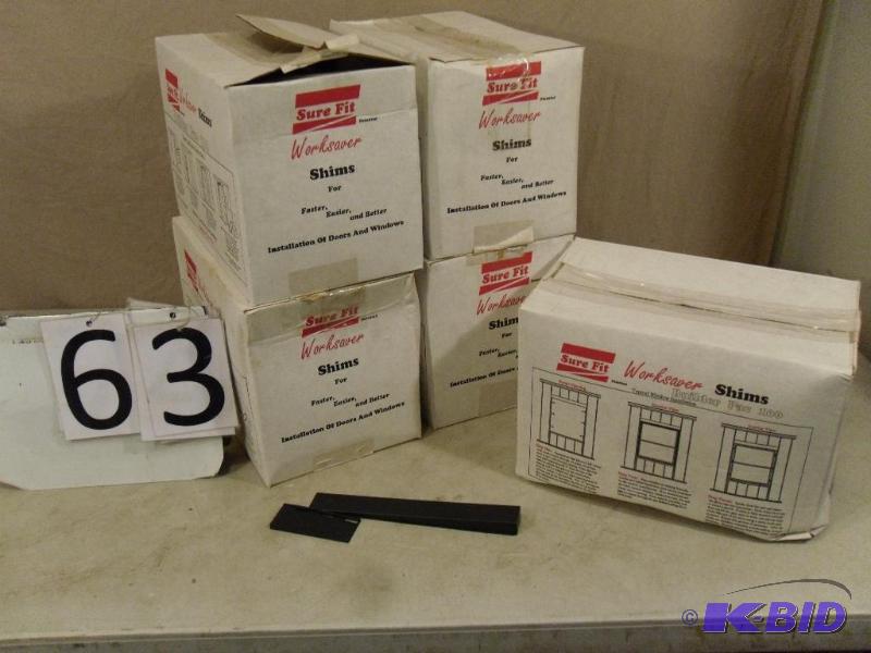 lot 63 image: 5 new boxes of Sure Fit Worksaver Shims. 100 ...