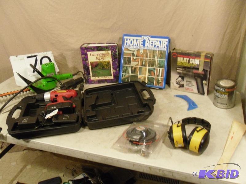 lot 70 image: Milwaukee Heat Gun, New drill (it worked a bi...