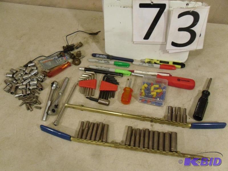 lot 73 image: 14 Sockets (half craftsman), allen wrenches,...