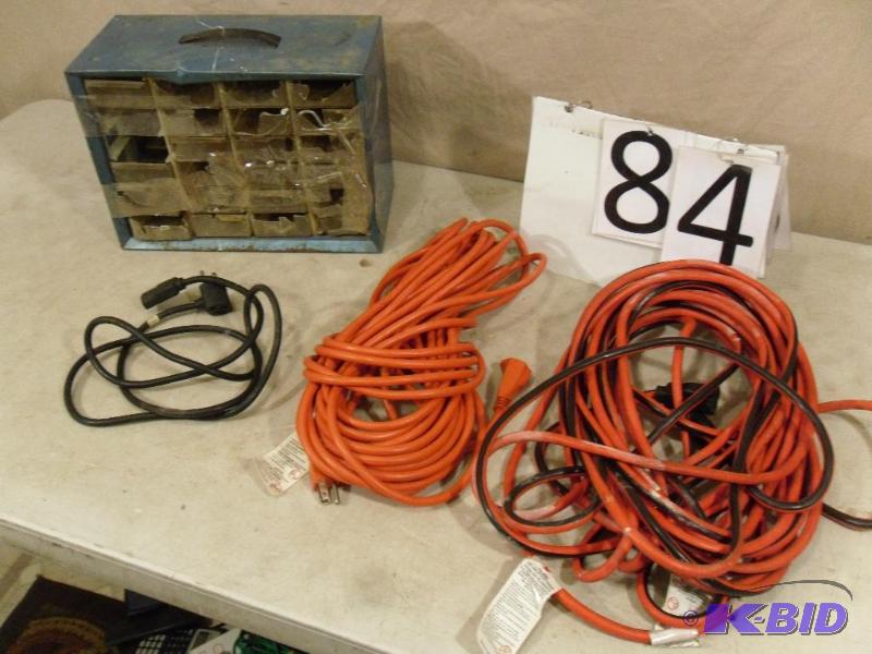 lot 84 image: Extension cords and hardware organizer. Drawe...