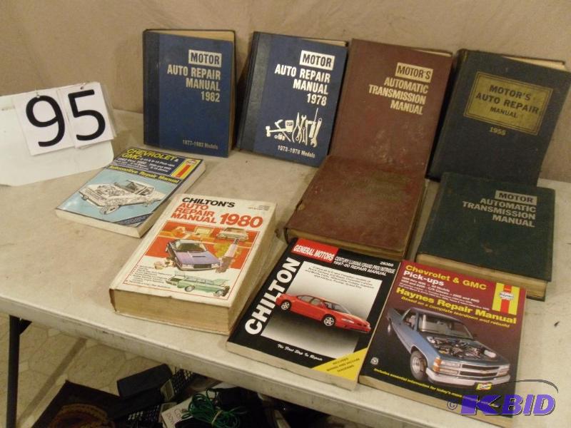 lot 95 image: Assorted auto repair manuals. 1955, 1978, 198...