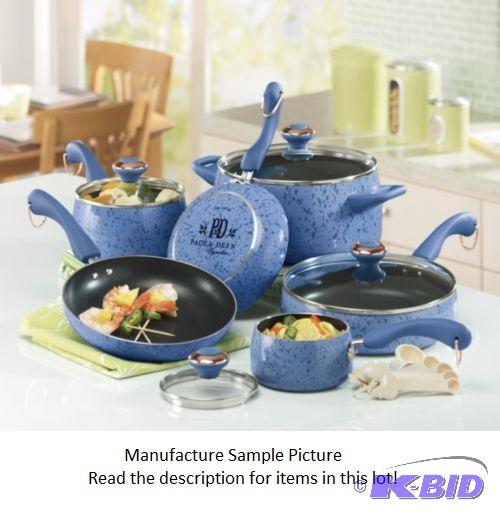 lot 136 image: Paula Deen&nbsp8 Piece Cookware Set - Bluebe...