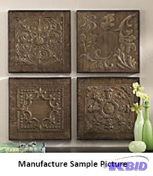 lot 137 image: Set of 4 Embossed Metal Wall Plaques - Goldis...
