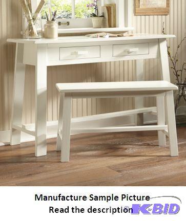 lot 162 image: White Rustic Console Table with Bench - Desk ...
