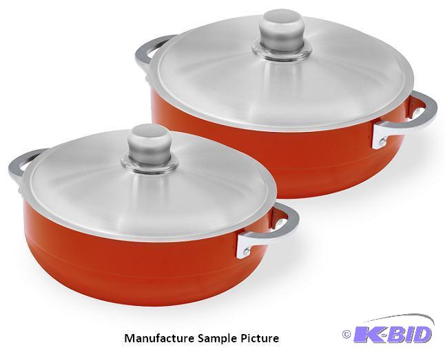 lot 186 image: IMUSA Four Piece Dutch Oven Set - Orange - Co...