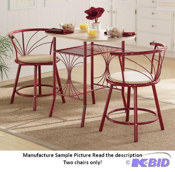 lot 195 image: Red Bistro Chairs - A sleek design with grace...
