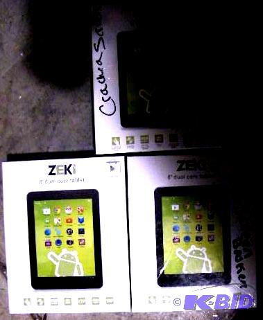 lot 210 image: Lot of 3 Zeki&nbsp8" Tablets - Model TB...