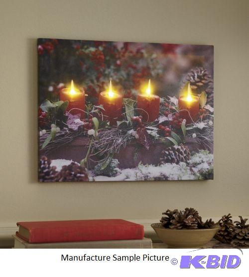 lot 35 image: LIT Candle Wall Art - Enjoy the ambience of c...