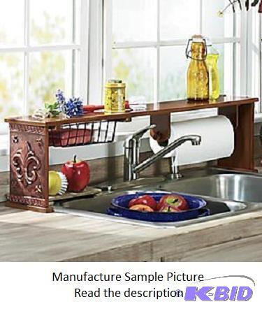 lot 37 image: Fleur De Lis Over the Sink Shelf - Tame kitch...