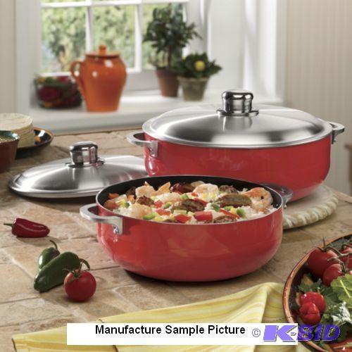 lot 47 image: IMUSA Four Piece Dutch Oven Set - Red - Cook ...