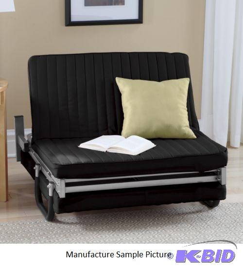 lot 5 image: Black and Silver Folding Bed - Create extra s...