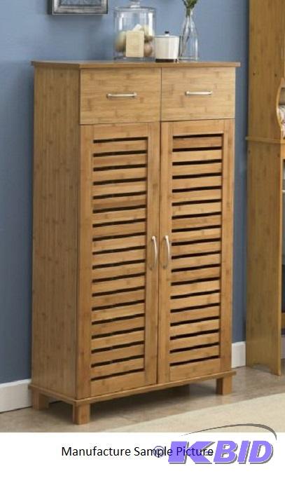 lot 59 image: Bamboo Finish Towel Cabinet -&nbspCabinet fe...