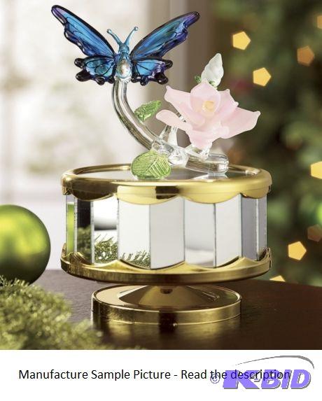 lot 71 image: Mirrored Music Box -&nbspGoldtone trim accen...