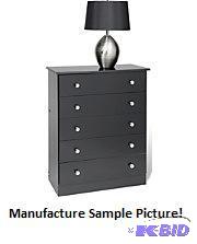 lot 82 image: Four Drawer Chest - Black - Retail $49.95 - N...