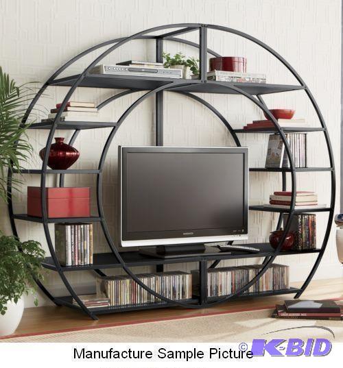 lot 84 image: Black Arch Entertainment Center - This arched...