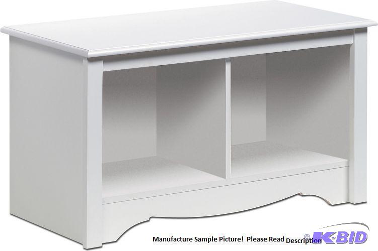 lot 9 image: Twin Cubbie White Storage Bench - Gain storag...