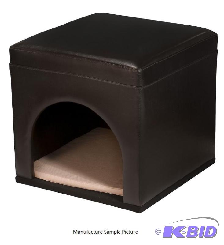lot 98 image: Pet Ottoman Bed - 15.5" x 15.5" x 1...
