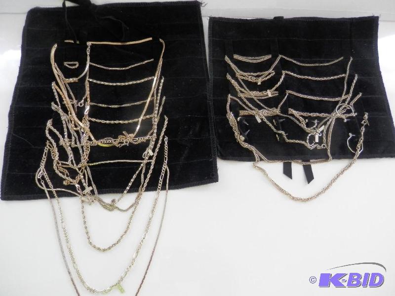 Lot of 18k gold plated chains and earings.