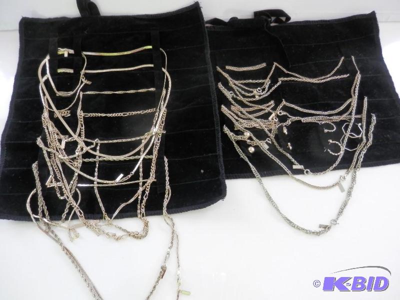 Lot of 18k gold plated chains and earings.