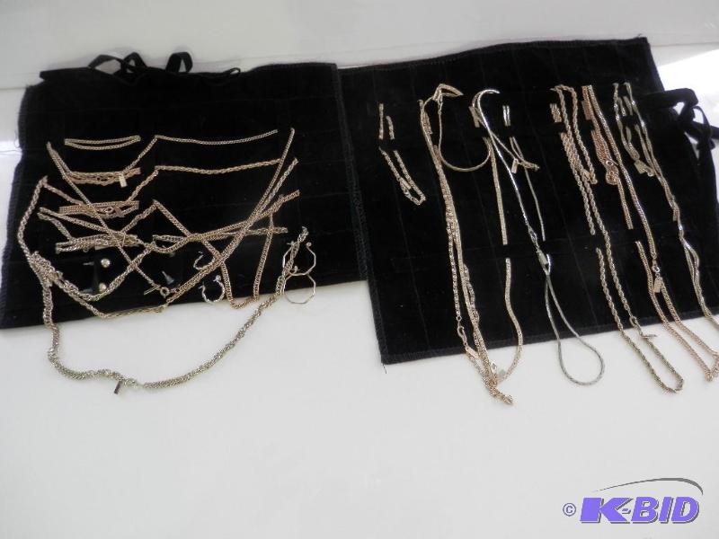 Lot of 18k gold plated chains and earings.