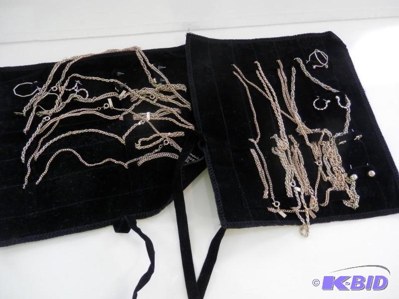 Lot of 18k gold plated chains and earings.