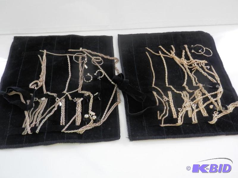 Lot of 18k gold plated chains and earings.