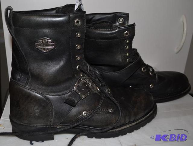 lot 133 image: Harley Davidson leather boots size 10.5...