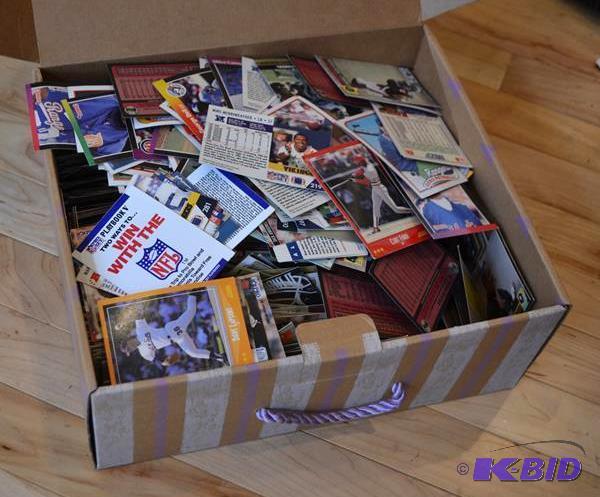lot 150 image: Sport cards large box full, baseball, footbal...