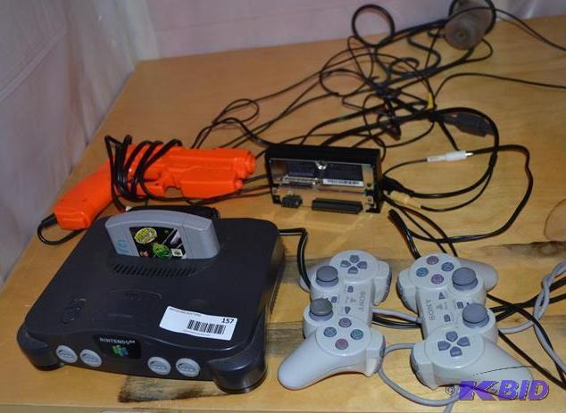 lot 157 image: Nintendo 64 with controllers Nintendo Gamecub...