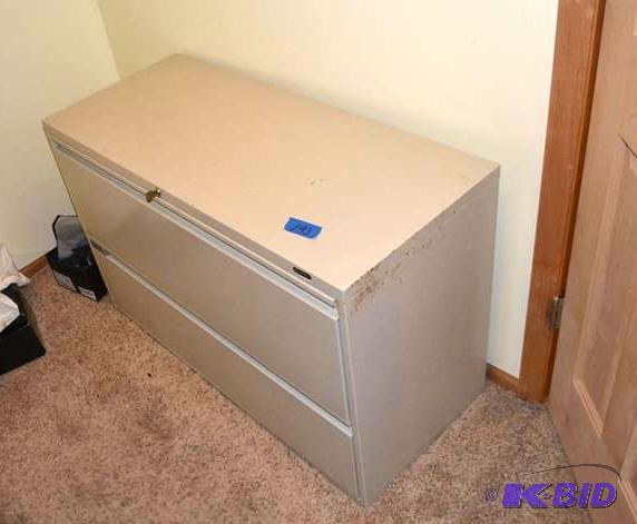 lot 193 image: Metal file cabinet with key 48x24x22"...