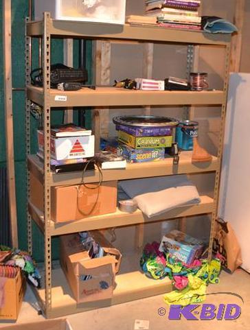 lot 26 image: Metal shelving 48x18x60" contents of she...