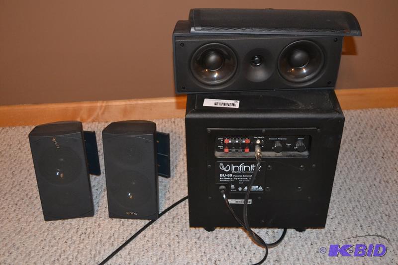 lot 35 image: Infinity 4 speakers Infinity Powered subwoofe...