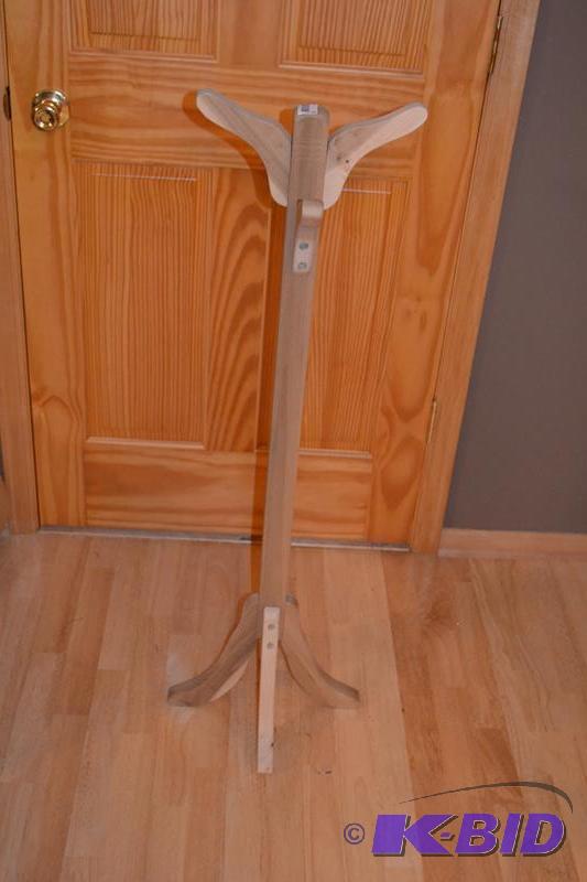 lot 37 image: Wood coat tree 43" tall...