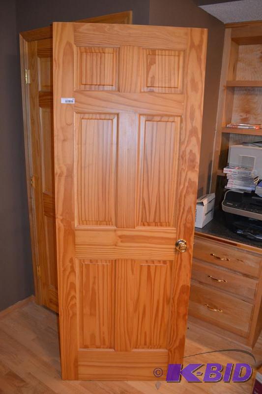 lot 43 image: 2 Solid Wooden 6 panel doors 30&quotx80"...