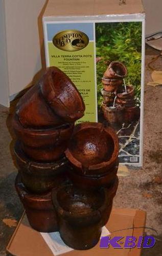 lot 49 image: Villa Terra Cotta pots Fountain 15x18x30"...