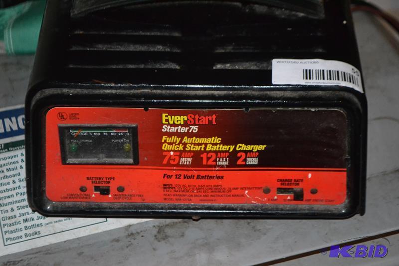 EverStart Start 75 battery charger, not teste... | 1960's VIKINGS Photos,  Ski Equipment, Electronics, Furniture, Olympic Weights, Laptops | K-BID