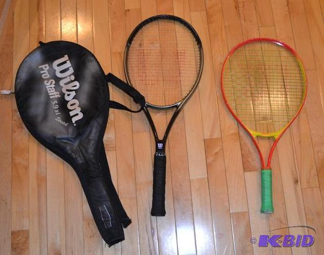 lot 65 image: 2 Wilson tennis raquets Dual Taper Beam Pro S...