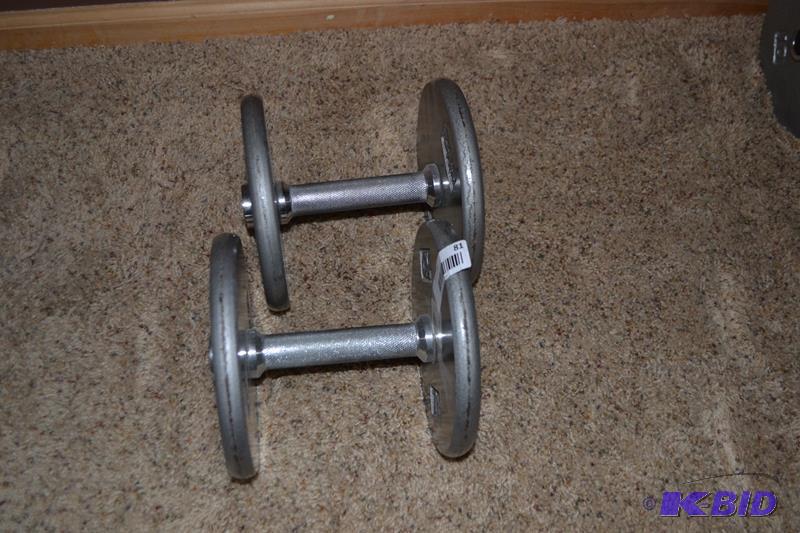 lot 81 image: Dumbell & weights 4 -7.5#...