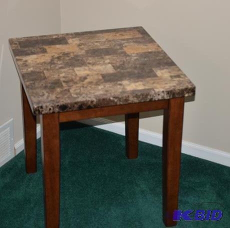 lot 37 image: Wooded living room lamp table 22x24x24" ...