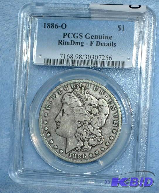 lot 44 image: 1886-O Morgan Silver Dollar PCGS Graded  ...