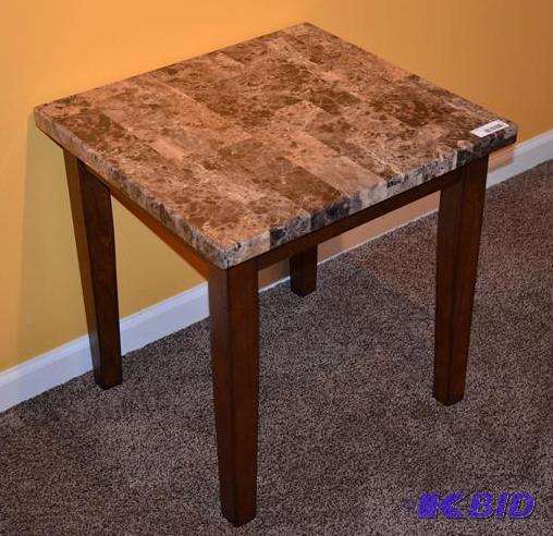 lot 5 image: Wooded living room lamp table 22x24x24" ...