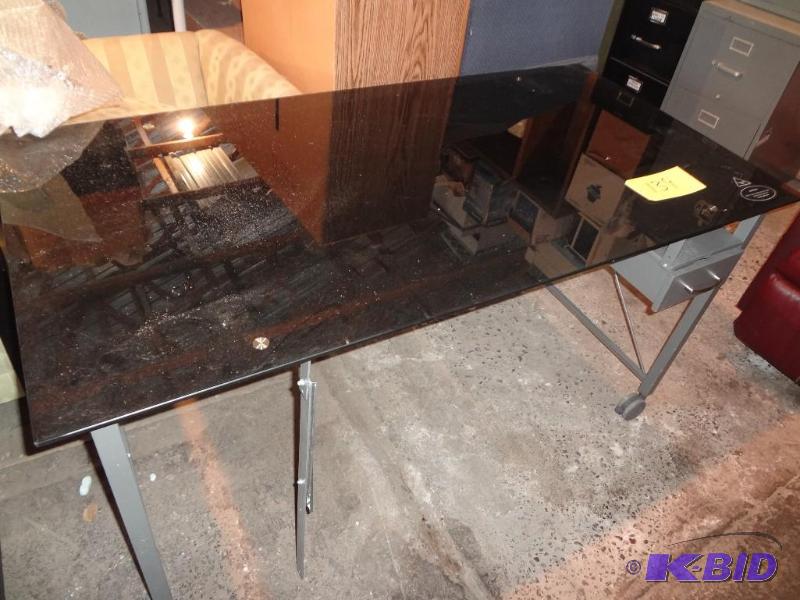 Glass Top Table and Glass Shelf