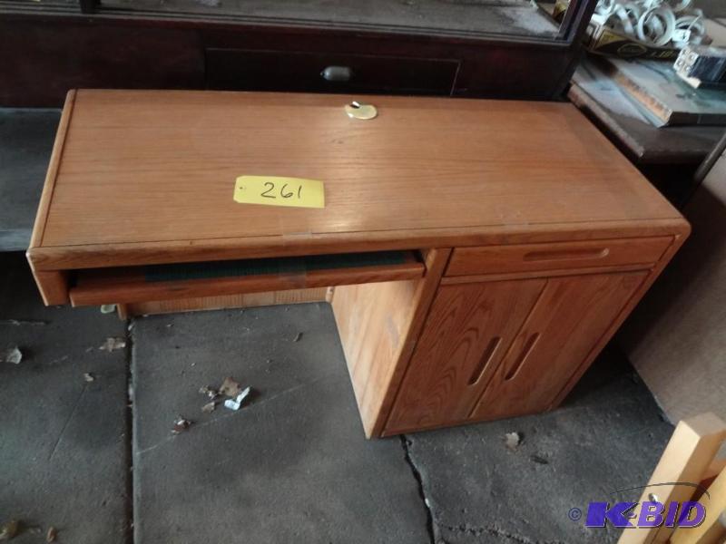 Oak Desk, Oak Cabinet