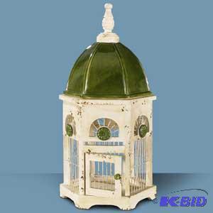Green Ceramic Roof Birdcages