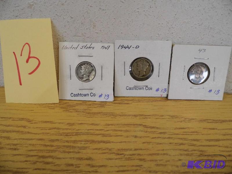 3 Mercury Dimes